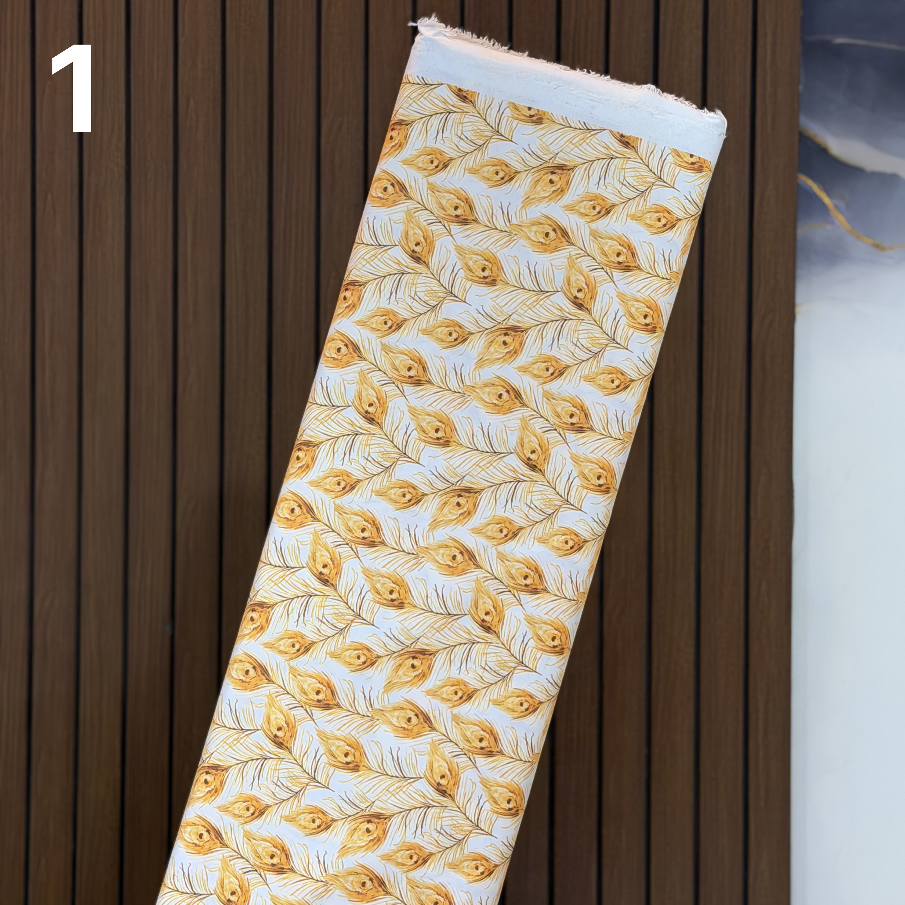 Peacock Feather Print Paper Cotton - ₹ 240/meter