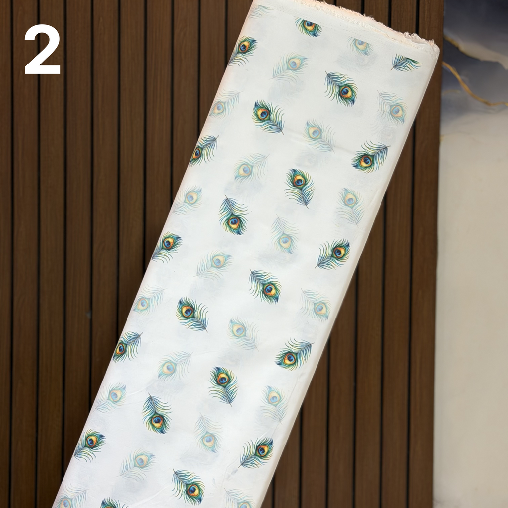 Peacock Feather Print Paper Cotton - ₹ 240/meter