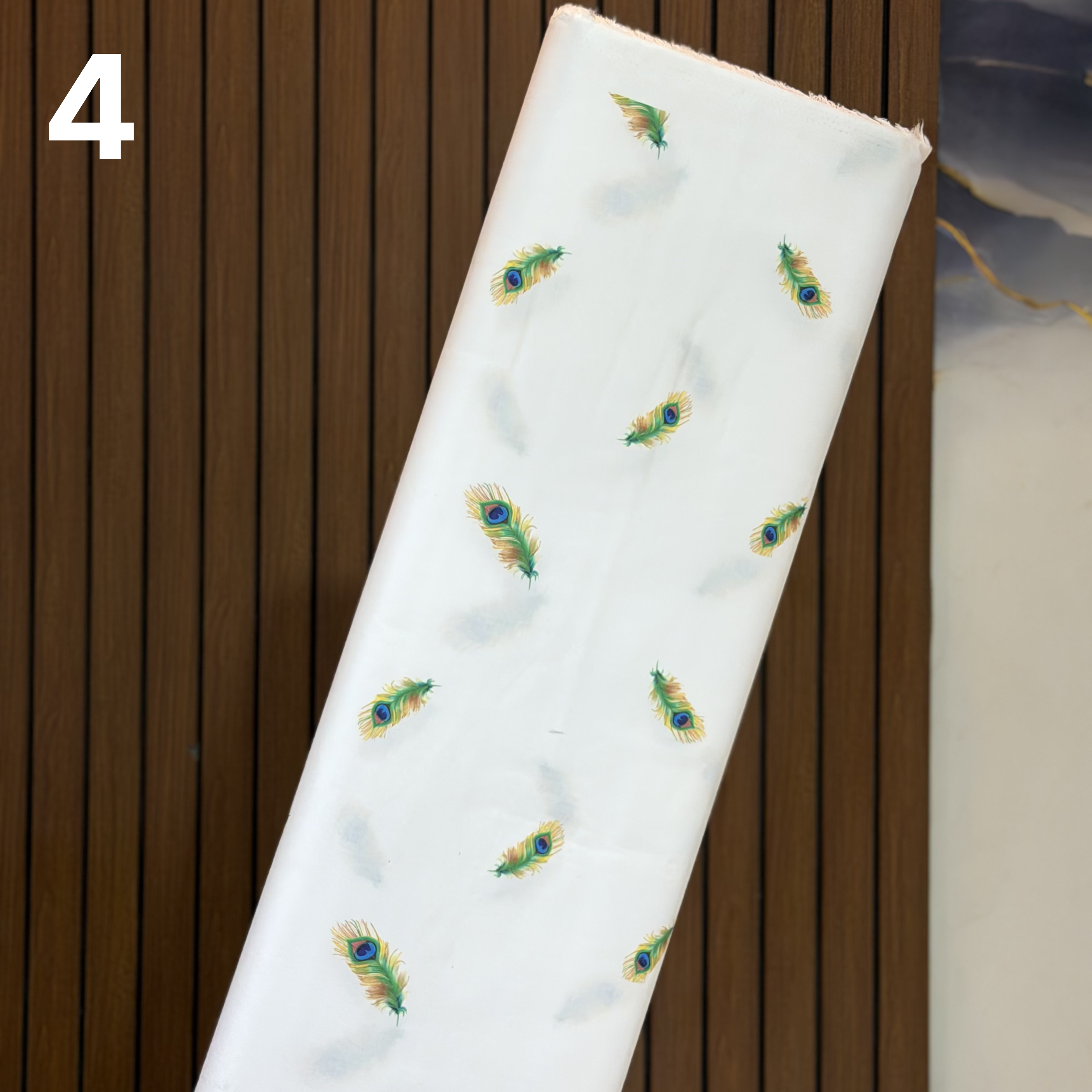 Peacock Feather Print Paper Cotton - ₹ 240/meter