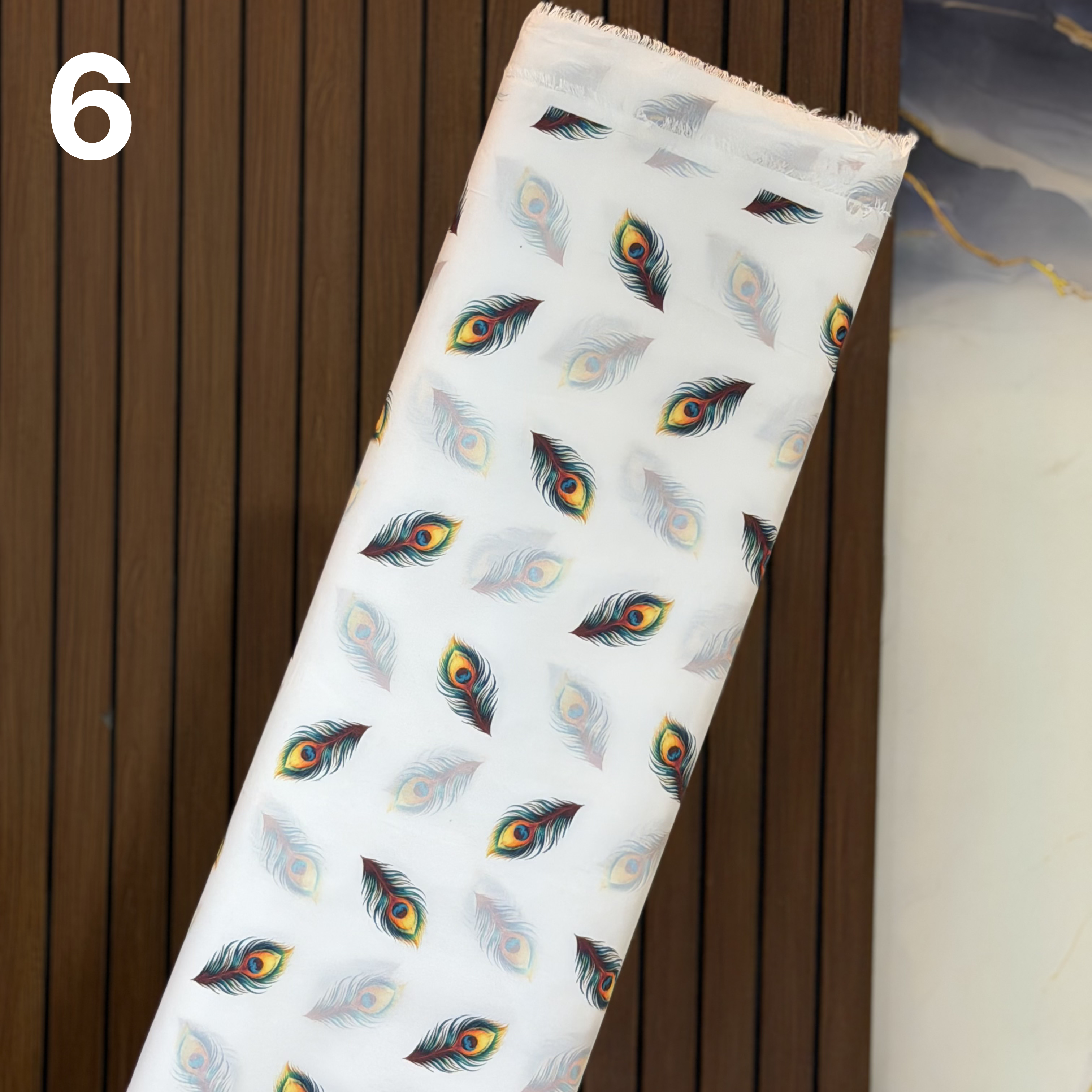 Peacock Feather Print Paper Cotton - ₹ 240/meter