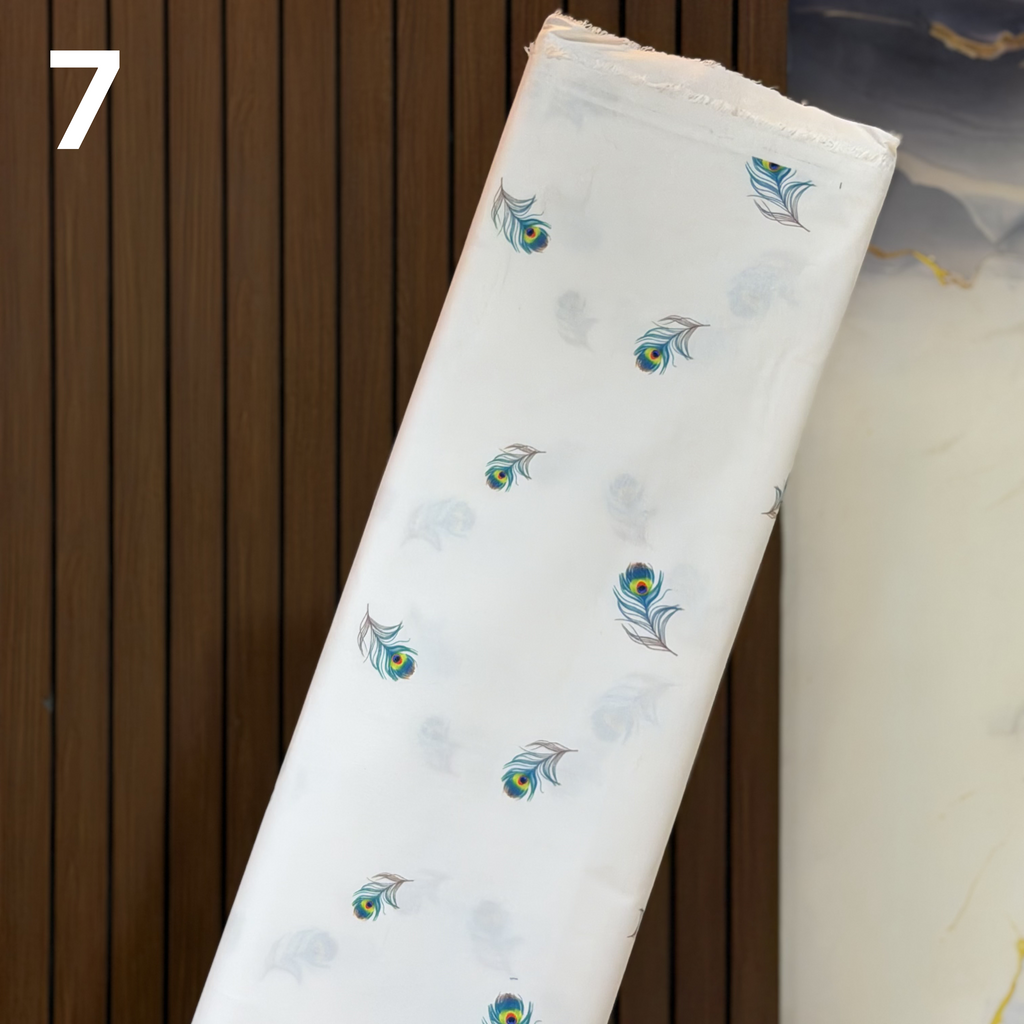 Peacock Feather Print Paper Cotton - ₹ 240/meter