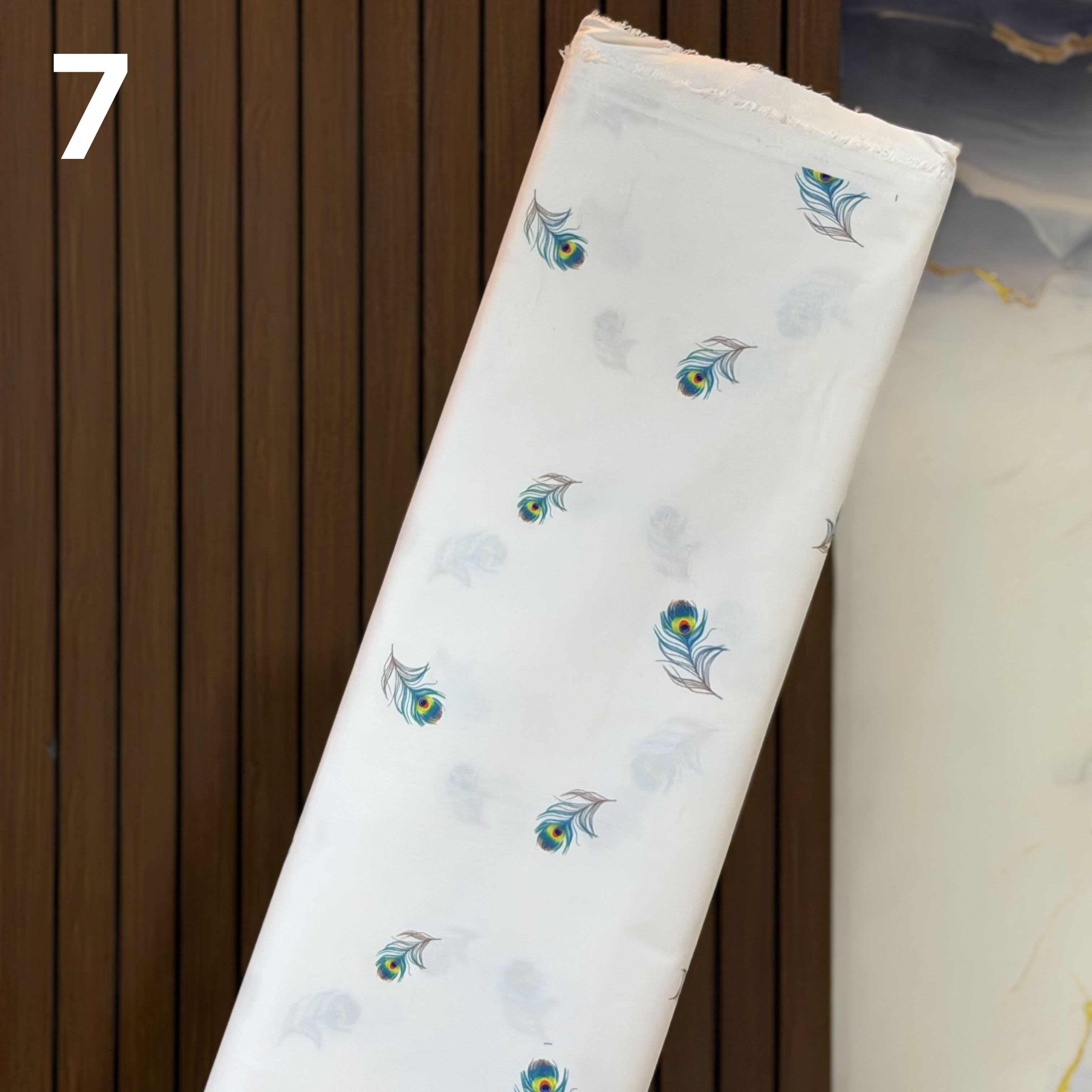 Peacock Feather Print Paper Cotton - ₹ 240/meter