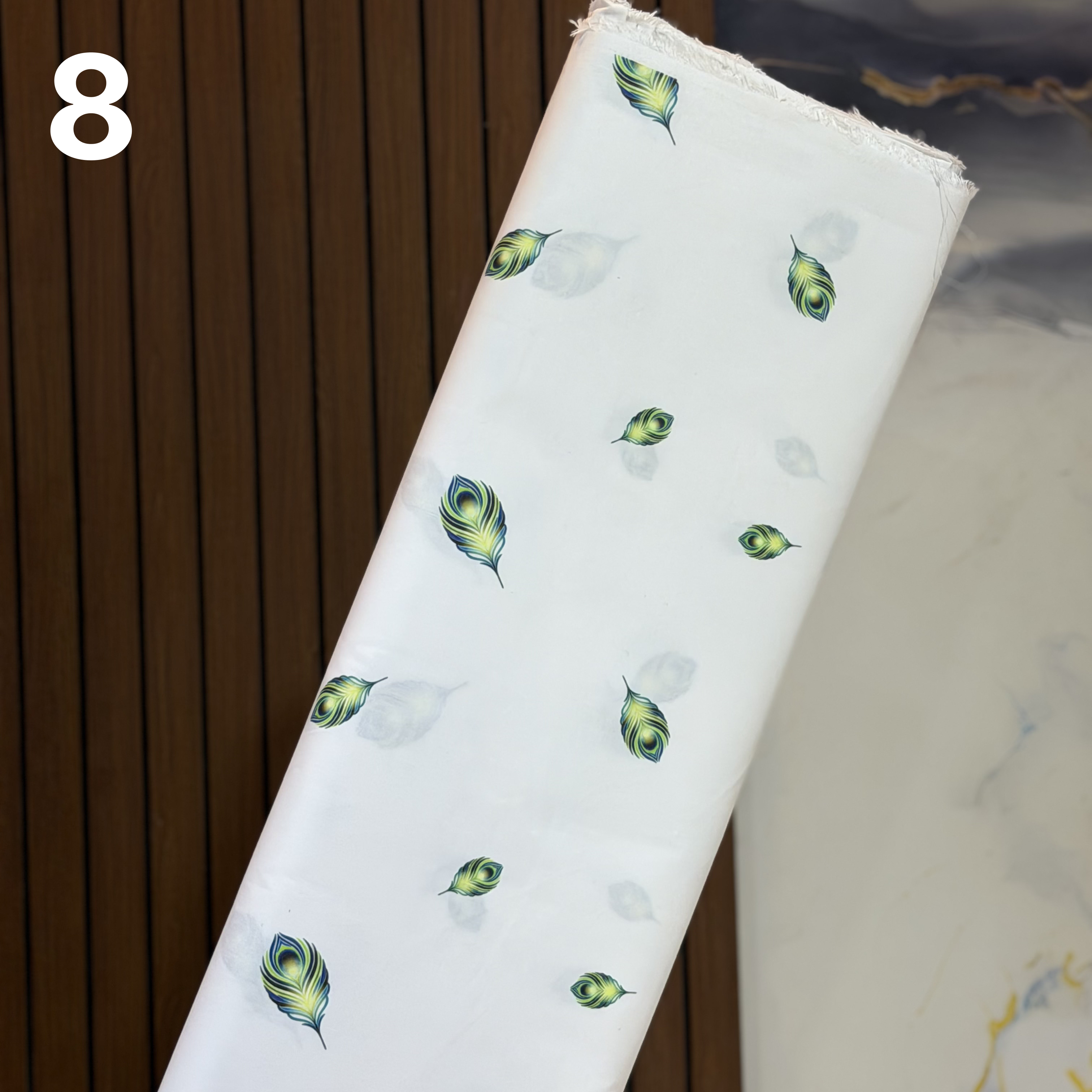 Peacock Feather Print Paper Cotton - ₹ 240/meter