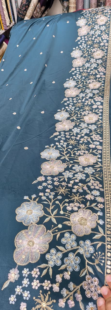 Gulbahar Floral Embroidered Fabric