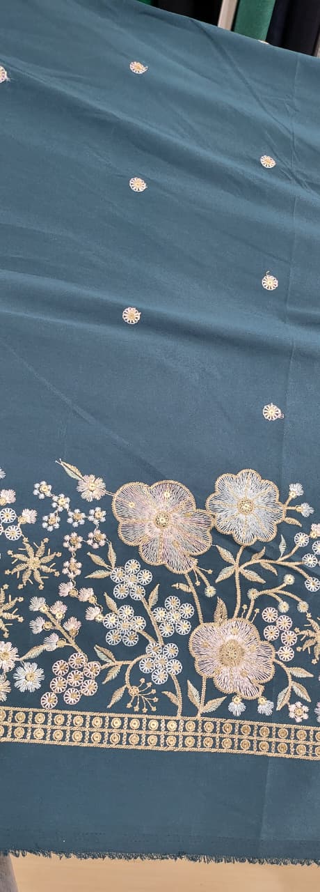 Gulbahar Floral Embroidered Fabric