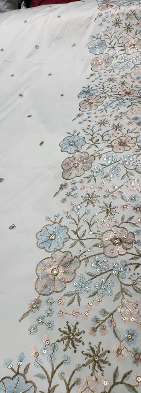 Gulbahar Floral Embroidered Fabric