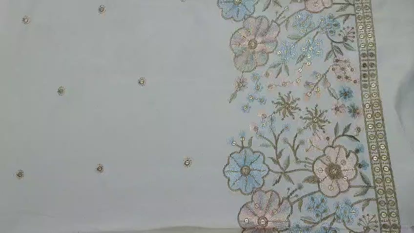 Gulbahar Floral Embroidered Fabric