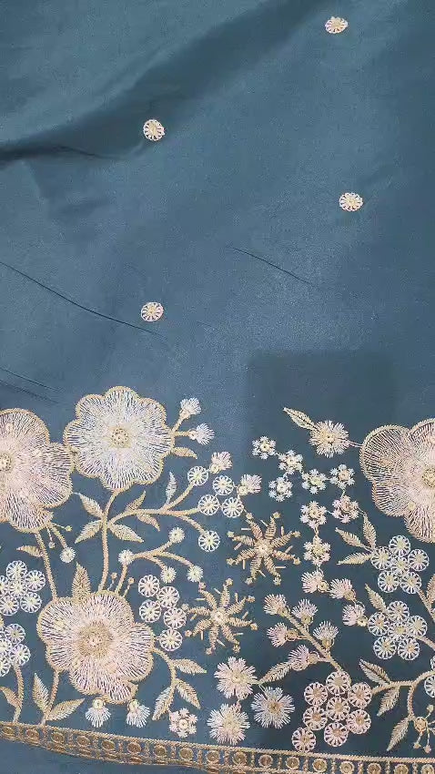 Gulbahar Floral Embroidered Fabric